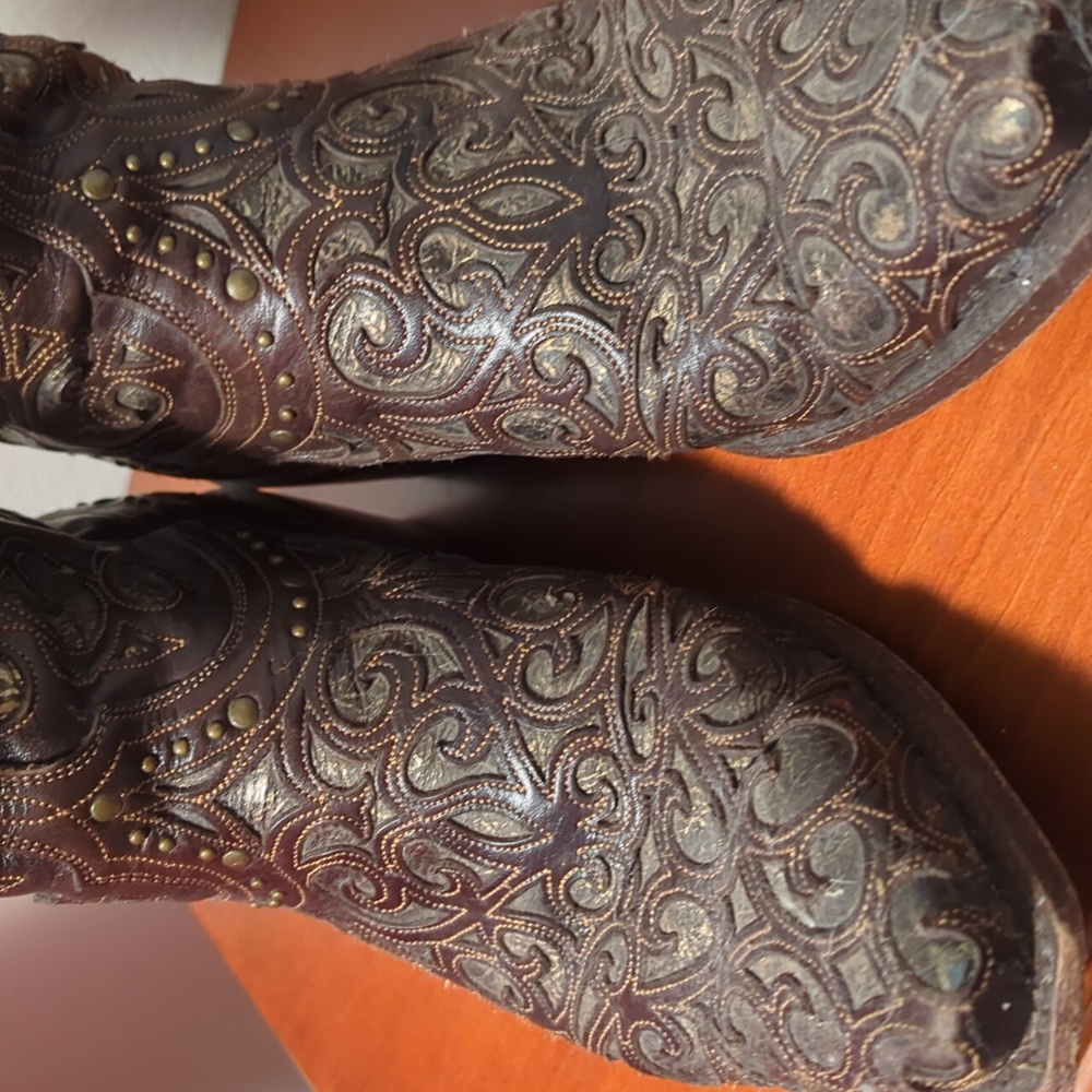Lucchese Sierra Espresso Dark Brown Embroidered Boots - Picture 4 of 7